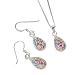 Olivia 925 Sterling Silber buntes Kristall-Set, Ohrhaken & Anhänger auf Kette, 40cm SCZ233