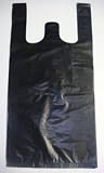 800ct Black Plastic T-shirt Shopping Bags (8x4x16)