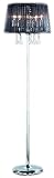 Trio 4021051-06 Stehleuchte mit Organza-Schirm, chrom, Glasbehang klar