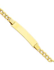 14K Yellow Gold 7/8" Plate ID Bracelet With Lobster Clasp - 7 Inch