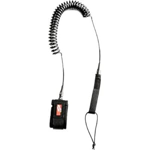 Surftech Coil SUP Stand Up Calf Attachment Paddleboard Leash (Black,11 feet x 1/4-Inch)