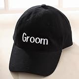 Personalized Wedding Party Embroidered Hat - Black