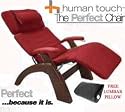 The Human Touch Power Electric Perfect Chair Recliner - PC95 / PC-095 Dark Walnut Recline Wood Base Garnett Red MicroSuede Pads - Interactive Health Zero Anti Gravity Chair