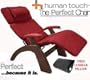 The Human Touch Power Electric Perfect Chair Recliner - PC95 / PC-095 Dark Walnut Recline Wood Base Garnett Red MicroSuede Pads - Interactive Health Zero Anti Gravity Chair
