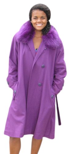 Bergama Cashmere Stroller with detachable Fox Collar - Small - Purple