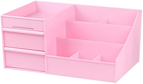 Drawer Type Cosmetic Box Large Creative Desktop Storage Box Plastic Storage Box (Pink)