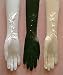  : Shiny Satin Stretch Spandex 16-Button Opera Length with 3 pearlized button Mousquetaire opening at wrist Bridal Wedding Formal Prom Gloves