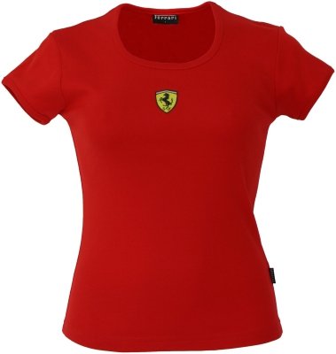 Ferrari Ladies Scudetto Skinny Rib Top - Red