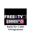 Dorcel TV + Free X TV Karte Viaccess 12 Monate