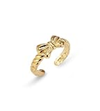 Solid 14k Yellow Gold Ribbon Bow Scallop Toe Ring