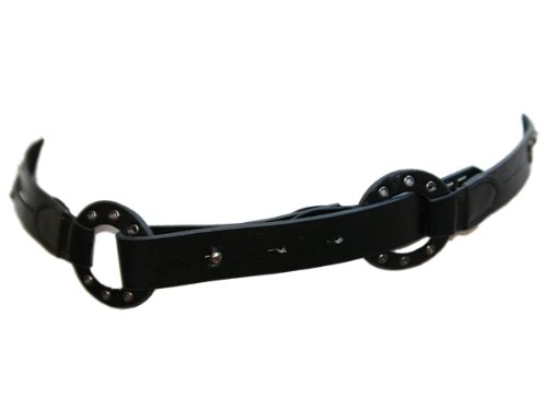 On Trend Studded And Circle Black Faux Leather Belt
