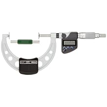 Mitutoyo LCD Disk Micrometer, Non-Rotating Spindle, Ratchet Stop, Inch/Metric