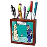 Londons Times Funny Cat Cartoons - Guess What Killed The Cat - Tile Pen Holders-5 inch tile pen holder