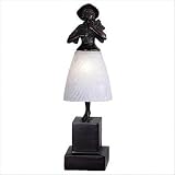 Meyda Tiffany 24116 Silhouette Lady With Bouquet - One Light Accent Lamp, Pink/White Finish