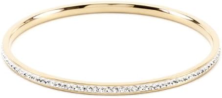 Simple Goldtone Crystal Bangle