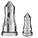 60 Chrome ABS Lug Nut Covers Towering Inferno Flames 33mm by Global Parts