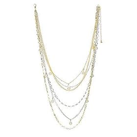 Multi-Link Multi-Chain Faux Pearl Necklace by Pearl Necklaces