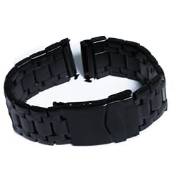Black steel bracelet band for Evo seal 23mm luminox watches