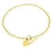 14k Yellow Gold Necklace with Toggle Clasp & Heart Tag (16