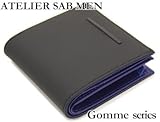 ATELIER SAB MEN Gomme 2つ折り札入れ＆小銭入れ(ジッパータイプ) 150607 ブルー