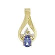 14K Yellow Gold Tanzanite and Diamond Pendant