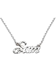 Name Necklaces Sam - Personalized Necklace White Gold Plated 18K, Belcher Chain, 2mm Thick