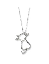 Sterling Silver Diamond Mystique 18in Cat Necklace