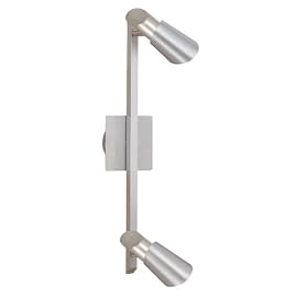 Eglo 87935A Skip, Brushed Aluminum and Chrome, 2-Light Track Light Fixture by Eglo