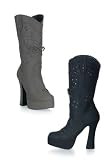 Brushed Pu Cowboy-Style Boot With 5 Inch Heel.