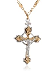 The Vatican Library Collection Two-Tone Crucifix Necklace