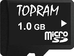 1gb Micro SD (Secure Digital) / Trans Flash + SD Adapter Memory Card by TOPRAM