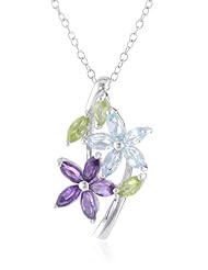 Sterling Silver Peridot Pendant Necklace, 18"