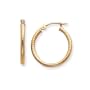 14k Yellow Gold Children/Adult Fit Twisted Diamond Cut Design Hoop Earrings, Medium (M) Size 2x25mm, HypoAllergenic