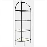 18" Curved Wrought Iron Corner Bakers Rack Metal Finish: Jade Patina