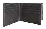 BLACK LEATHER MEN'S WALLET EXECUTIVE DOUBLE BILLFOLD