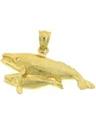 Dazzlers Solid 14 karats gold Double Whale Charm Pendant Available in three colors from jewelsberry (weights: 4.0 grams only)