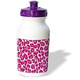 Lee Hiller Designs RAB Rockabilly - Leopard Print Hot Pink and White - Water Bottles