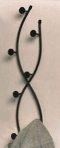 Wall Mounted Double Sweep Coat Hook Rack Black Leash Hat Organizer Home Decor Image Wall Mounted Double Sweep Coat Hook Rack Black Leash Hat Organizer Home Decor