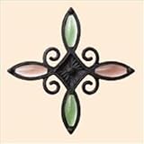 LIXIL TOEX　ラフィーネ門扉専用　オーナメント　ブローチB　取付部品入り 緑+ピンク