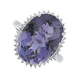 14K White Gold Amethyst and Diamond Ring 316vA9FD32L. SL160 14K White Gold Amethyst and Diamond Ring