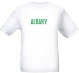 ALBANY - GREEN LETTERING - City-series - White T-shirt