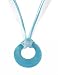 Necklace - N229 - Small Round Shell (1-5/8") hung on 5-Strand Organza Cord ~ Aqua