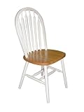 International Concepts C02-211 WHT/NAT 36 Inch High Arrowback Chair - PLAIN LEGS