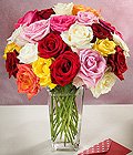 One Dozen Assorted Roses + 12 FREE