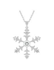 Silver Tone Snowflake Pendant Necklace
