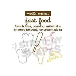 Stretchy Shapes Fast Food Vanilla Scented (24) Silicone Rubber Bands