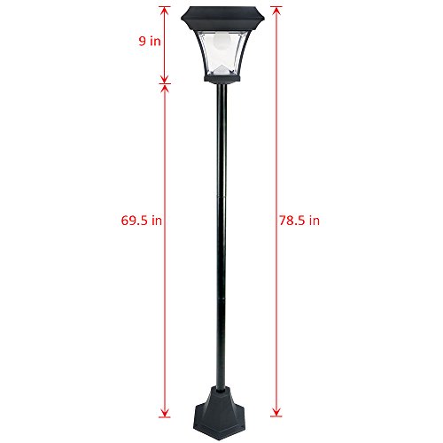iGlow Outdoor Garden Solar Lamp Post Light w/ 2 Bright White SMD LED Streetlight Style Landscape Path Deck Dual Purpose
