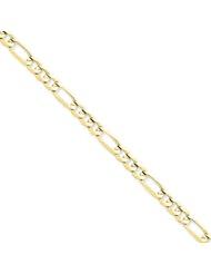 6.00 mm Solid 14K Yellow Gold High Polish Classic 3 + 1 Figaro Link Chain Necklace - 22 inches