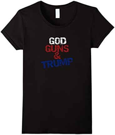 Women's GOD, GUNS &amp; TRUMP-Right To Bear Arms T-Shirt Medium Black