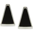Black Onyx Triangle Earrings in Fine Sterling Silver